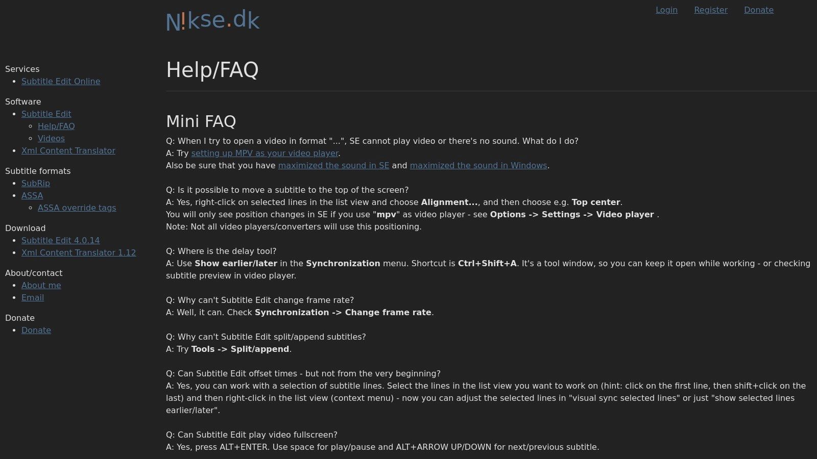 Subtitle Edit's interface showing its waveform view and subtitle editing tools.