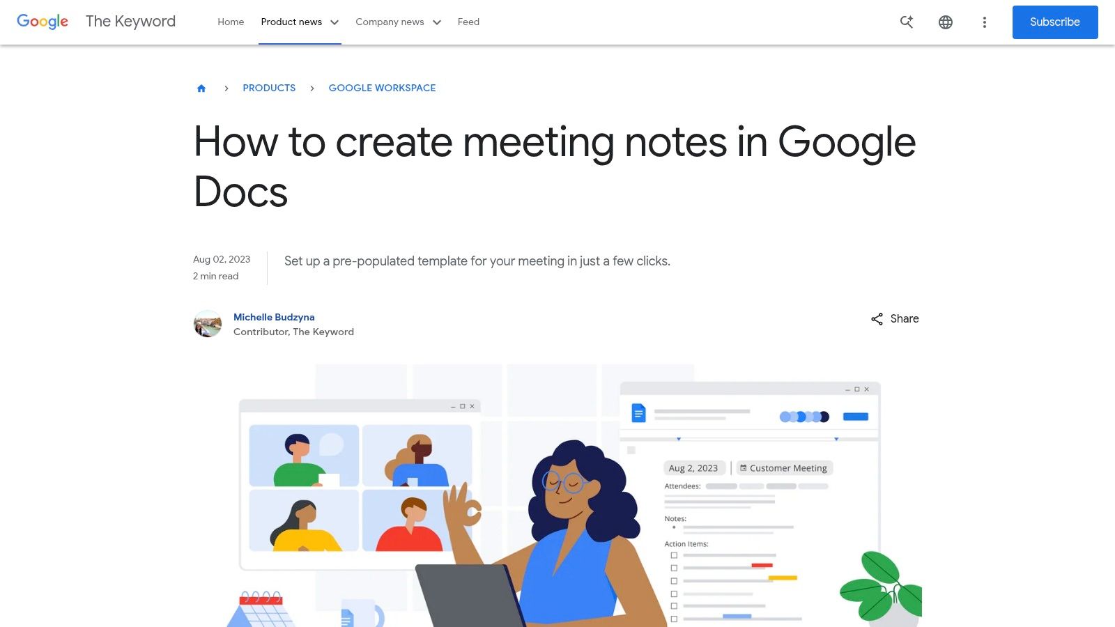 Google Docs – Meeting notes (building block)